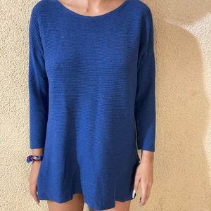 Blue sweater dress